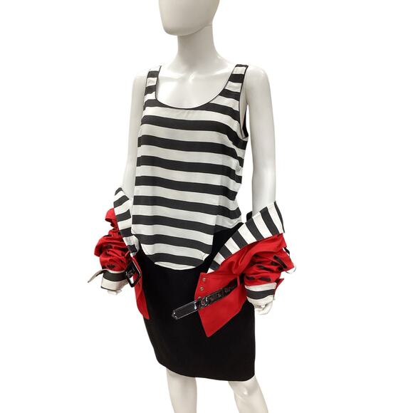 Vintage IIF 3 Piece Suit Women’s SZ S Leather Belt Included Funky Arms With Ties - Picture 5 of 11